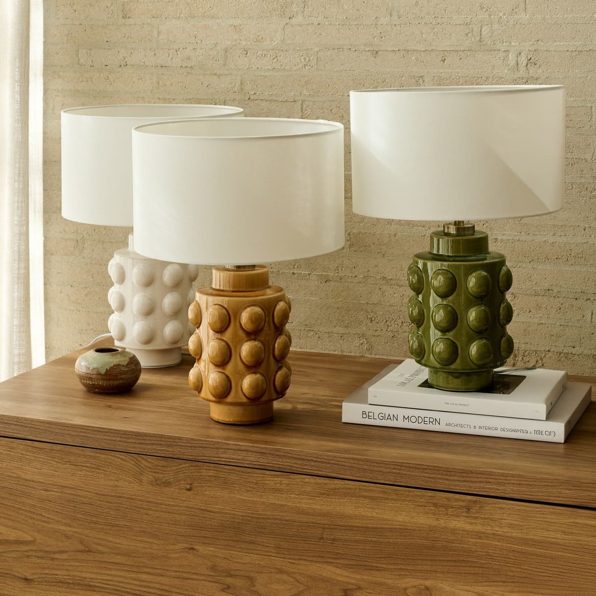 Palma 1 Light Table Lamp in White with White Shade-img-4
