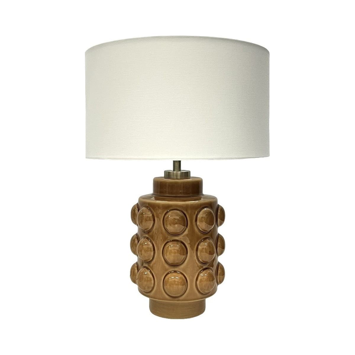 Palma 1 Light Table Lamp in Saffron with White Shade