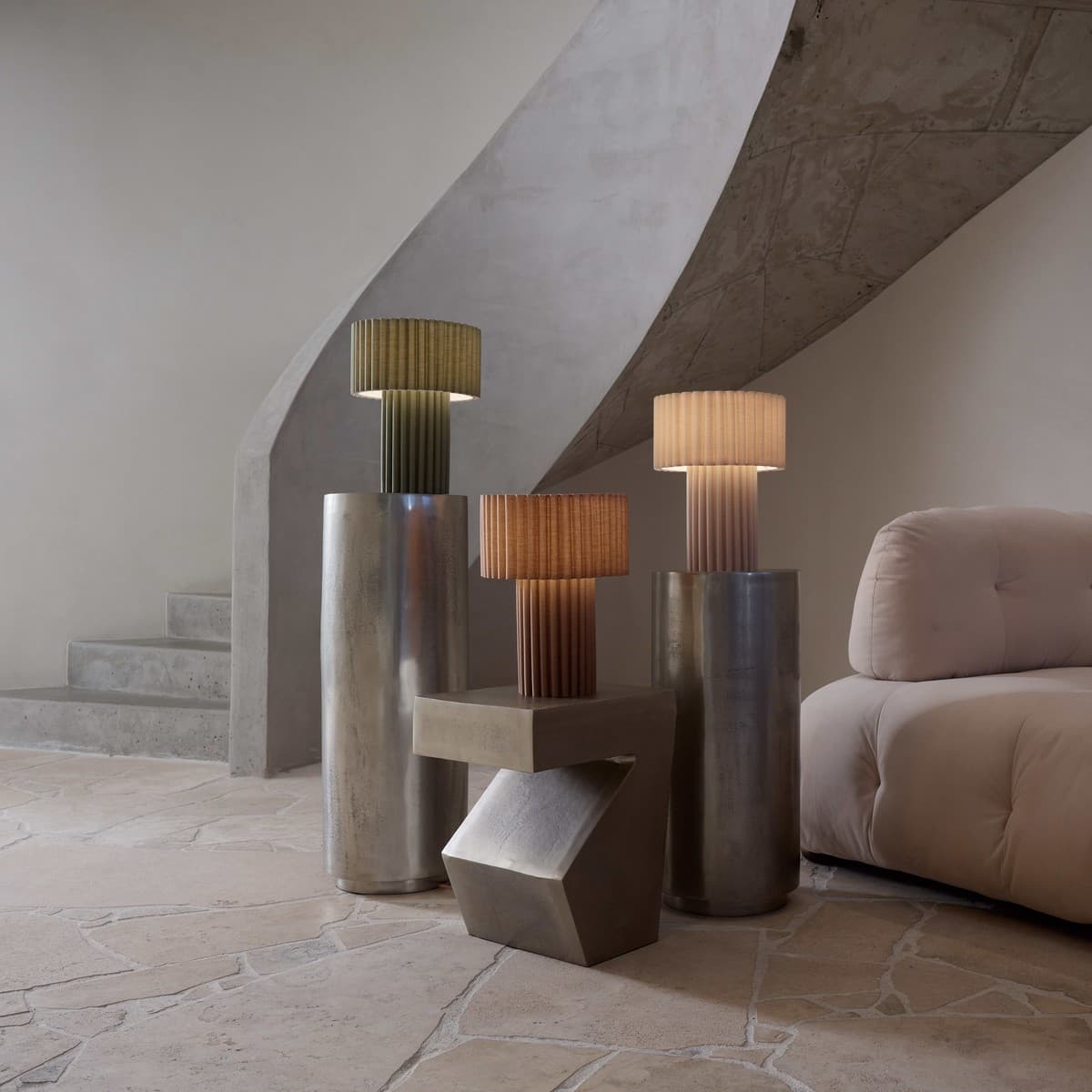 Nora Scalloped Table Lamp in Sandstone-img-4