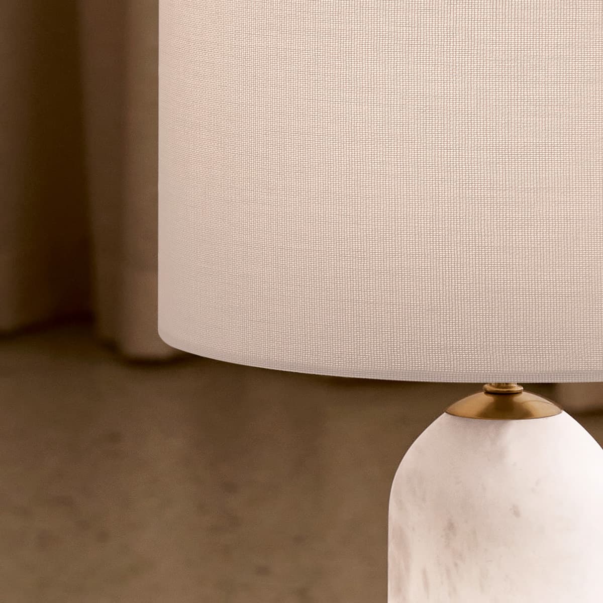 Firma 2 Light Table Lamp in Alabaster with White Linen Shade-img-3