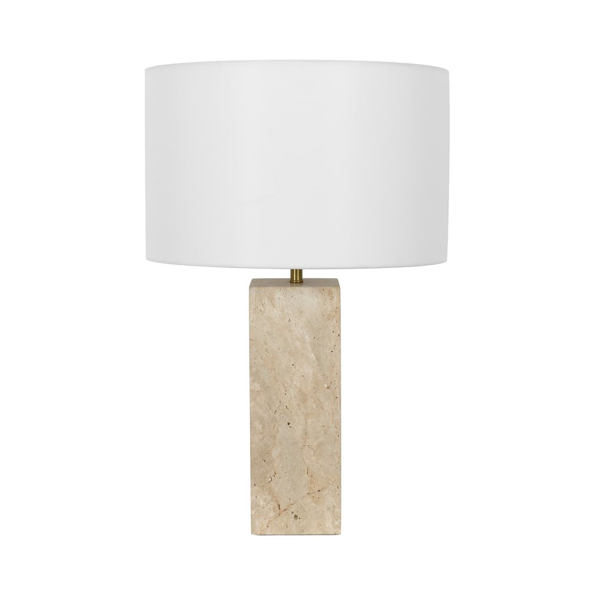 Sandrine 1 Light Square Table Lamp in Natural Travertine-img-1