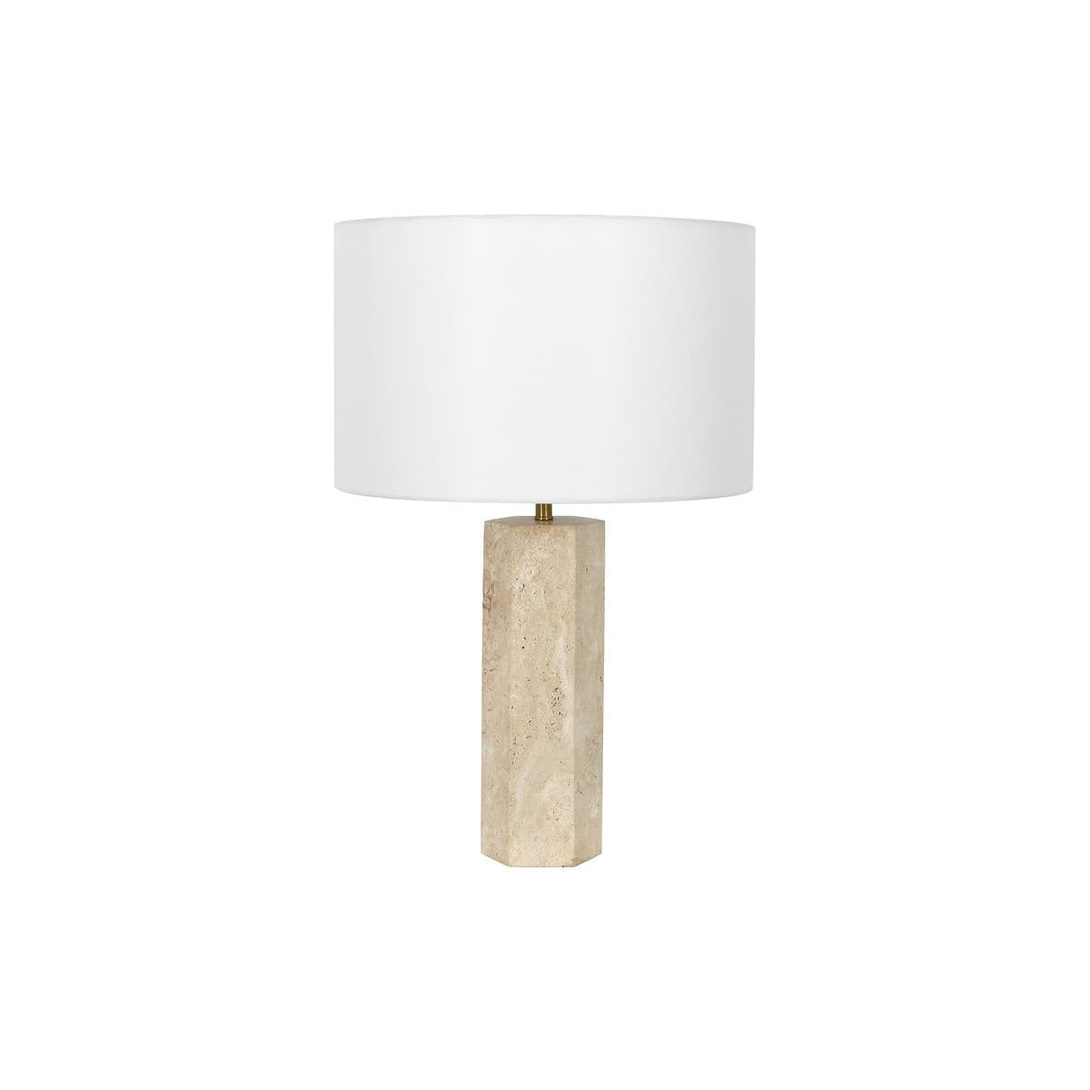 Sandrine 1 Light Hexagonal Table Lamp in Natural Travertine-img-1