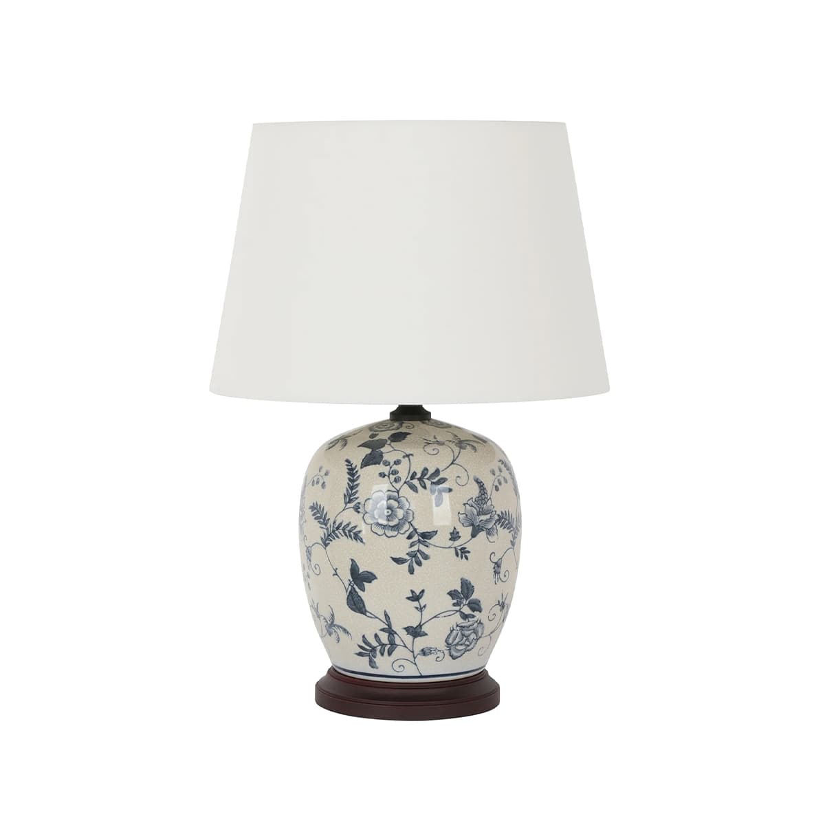 Fleur 1 Light Medium Table Lamp in White/Blue-img-1