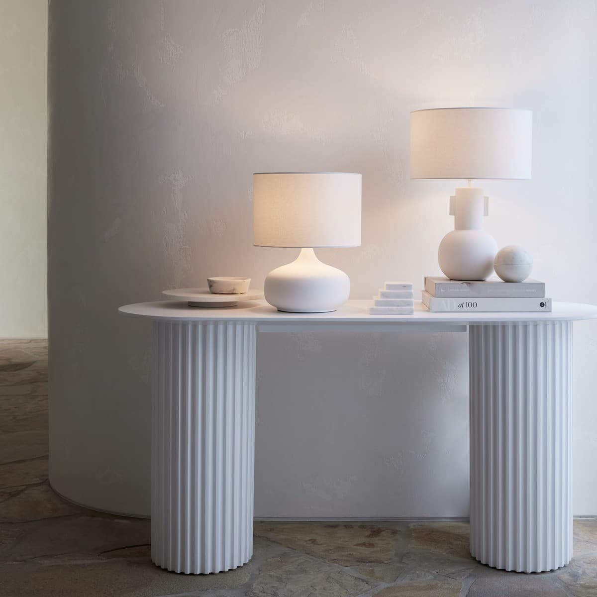 Mietta 1 Light Table Lamp with White Ceramic Base and White Linen Shade-img-3