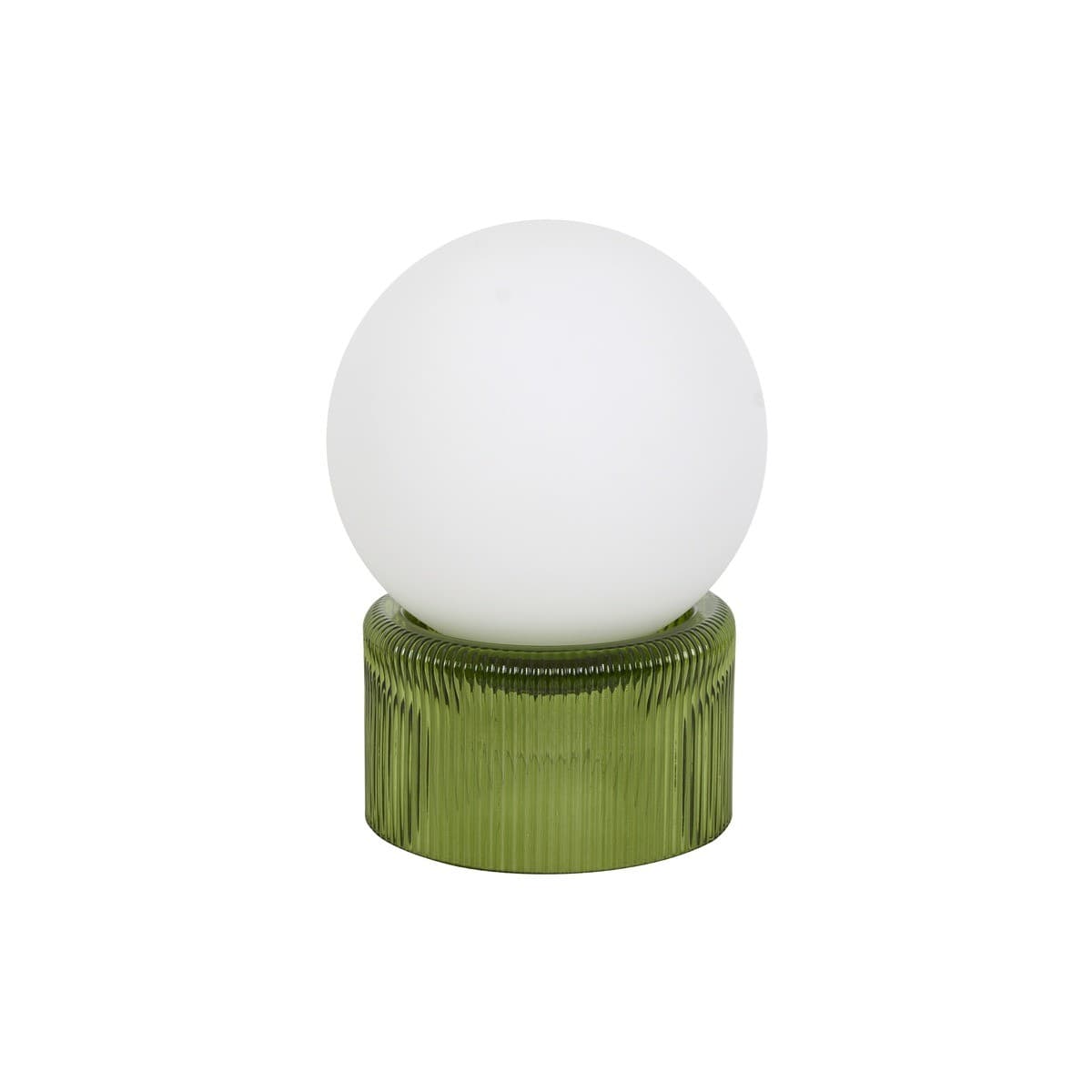 Aries 1 Light Table Lamp with Olive Glass Base and Opal Frosted Glass Shade-img-1