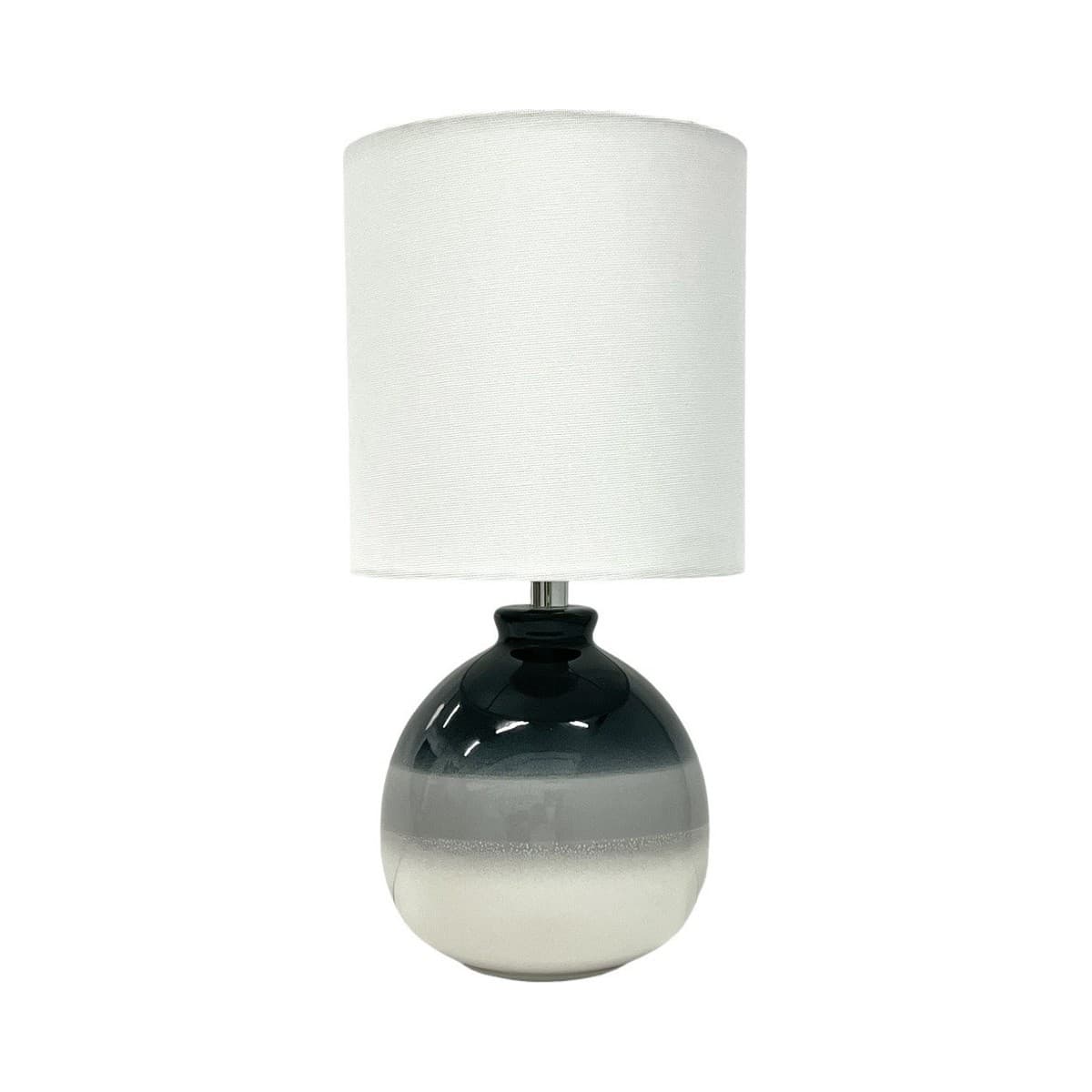 Alina 1 Light Table Lamp in Blue-Grey Ceramic with White Fabric Shade, 2 Pack-img-2
