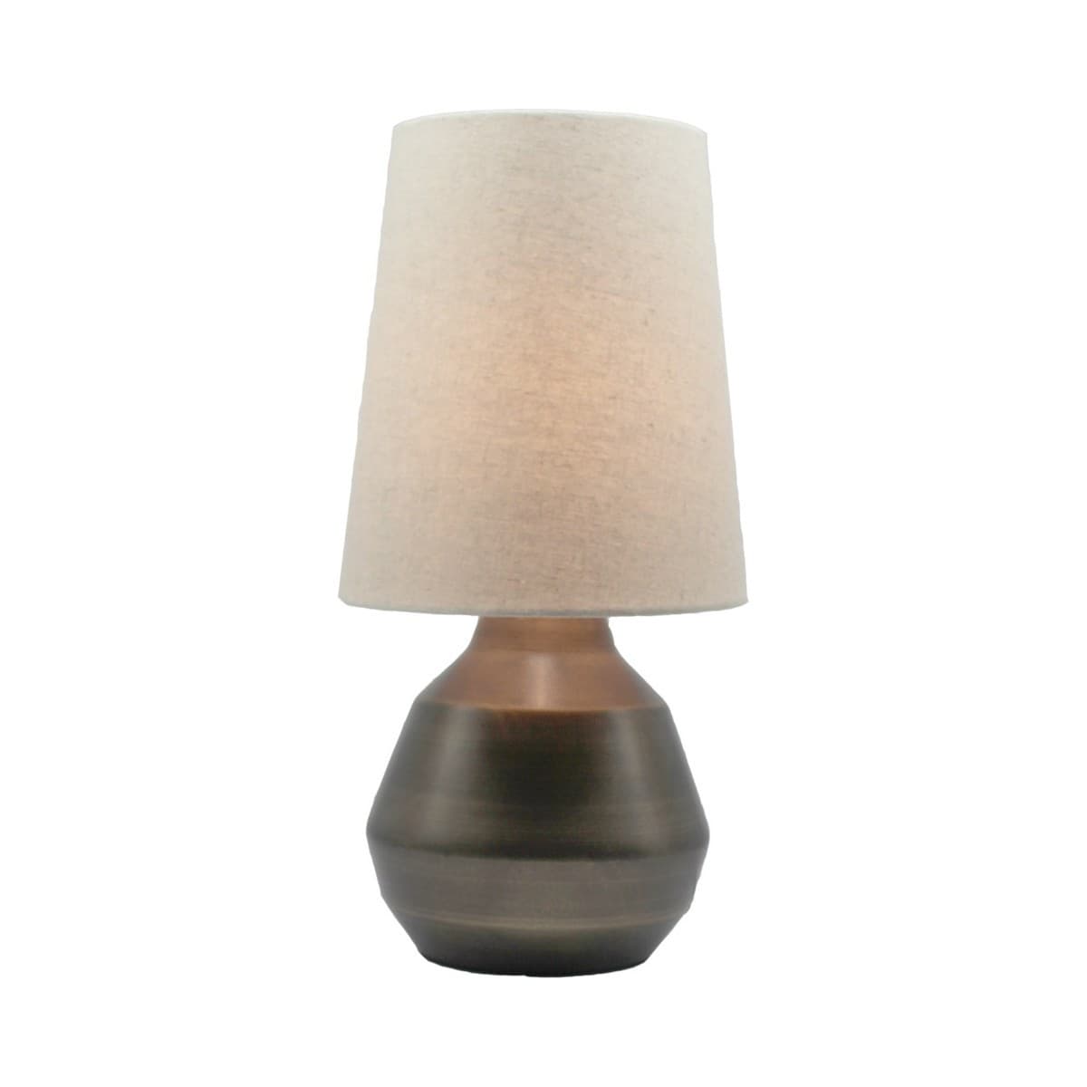 Geo Touch Lamp in Bronze with Natural Shade-img-2
