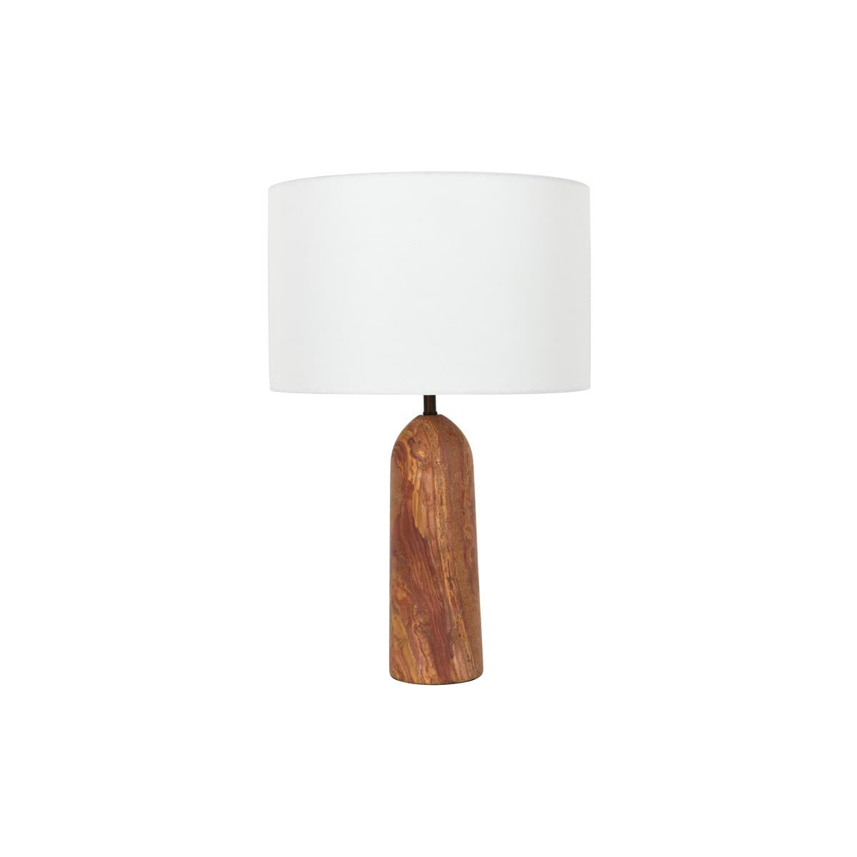 Sandrine 1 Light Tapered Table Lamp in Rose Travertine-img-1