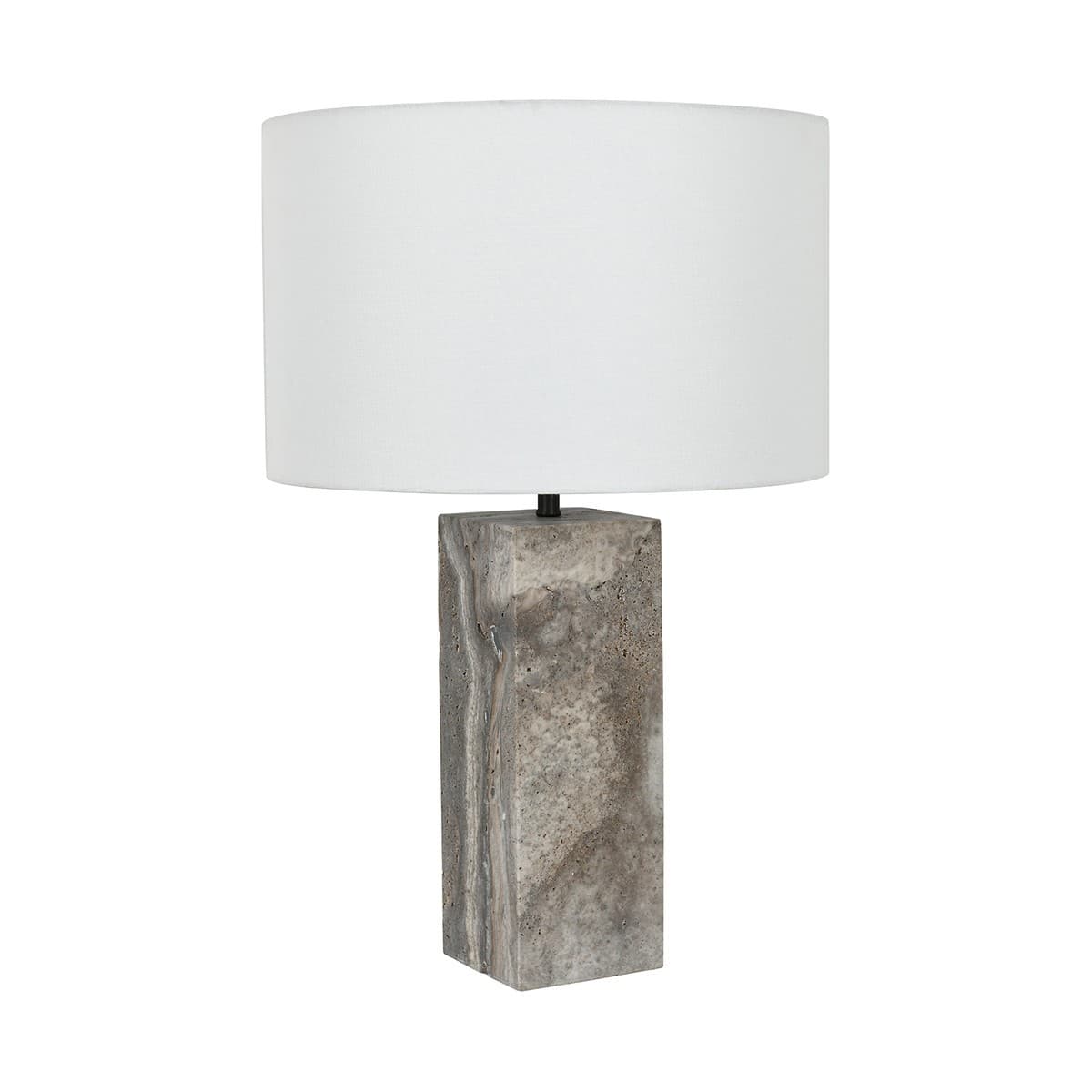 Sandrine 1 Light Square Table Lamp in Silver Travertine-img-1