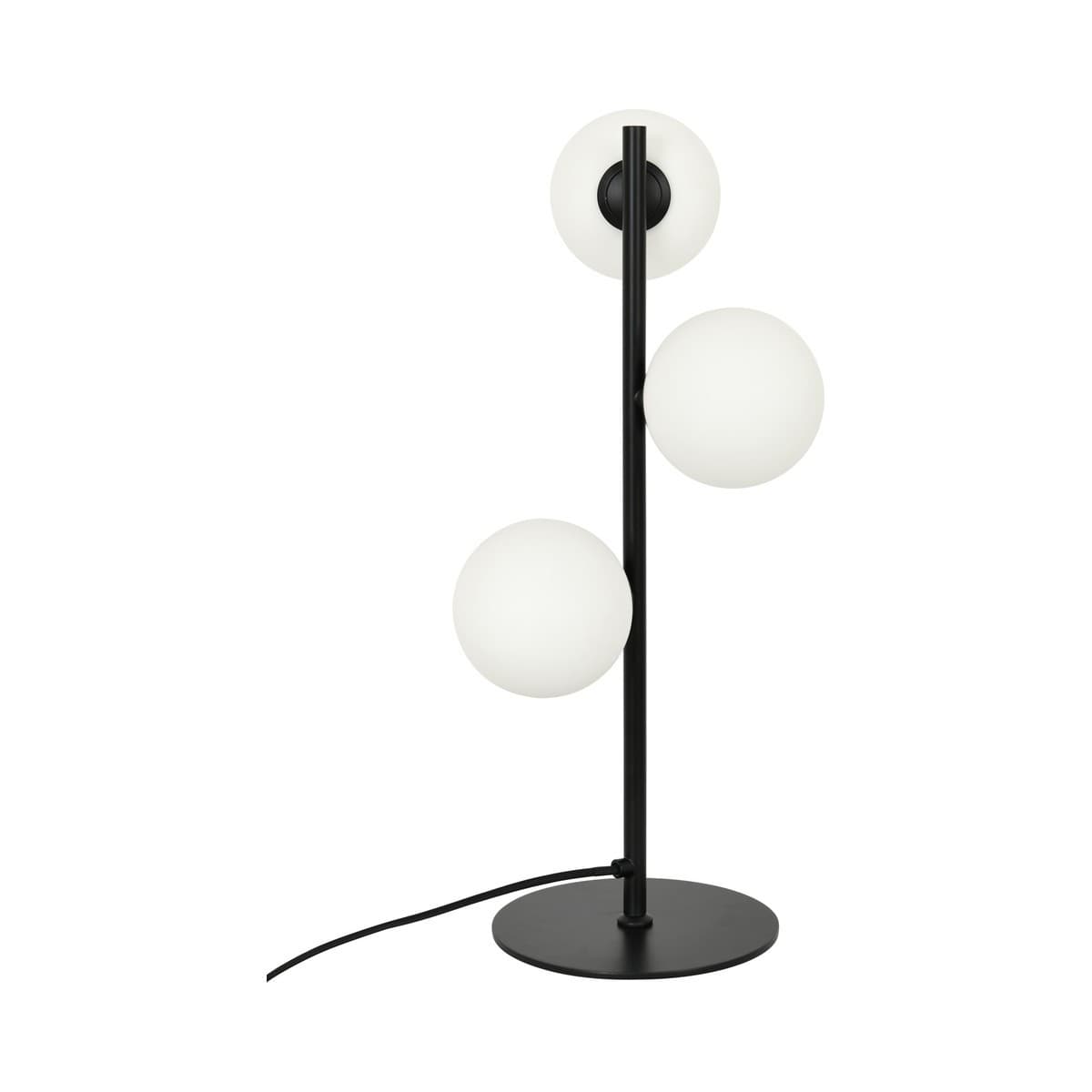 Helix 3 Light Table Lamp in Black with Opal Glass Shades-img-1