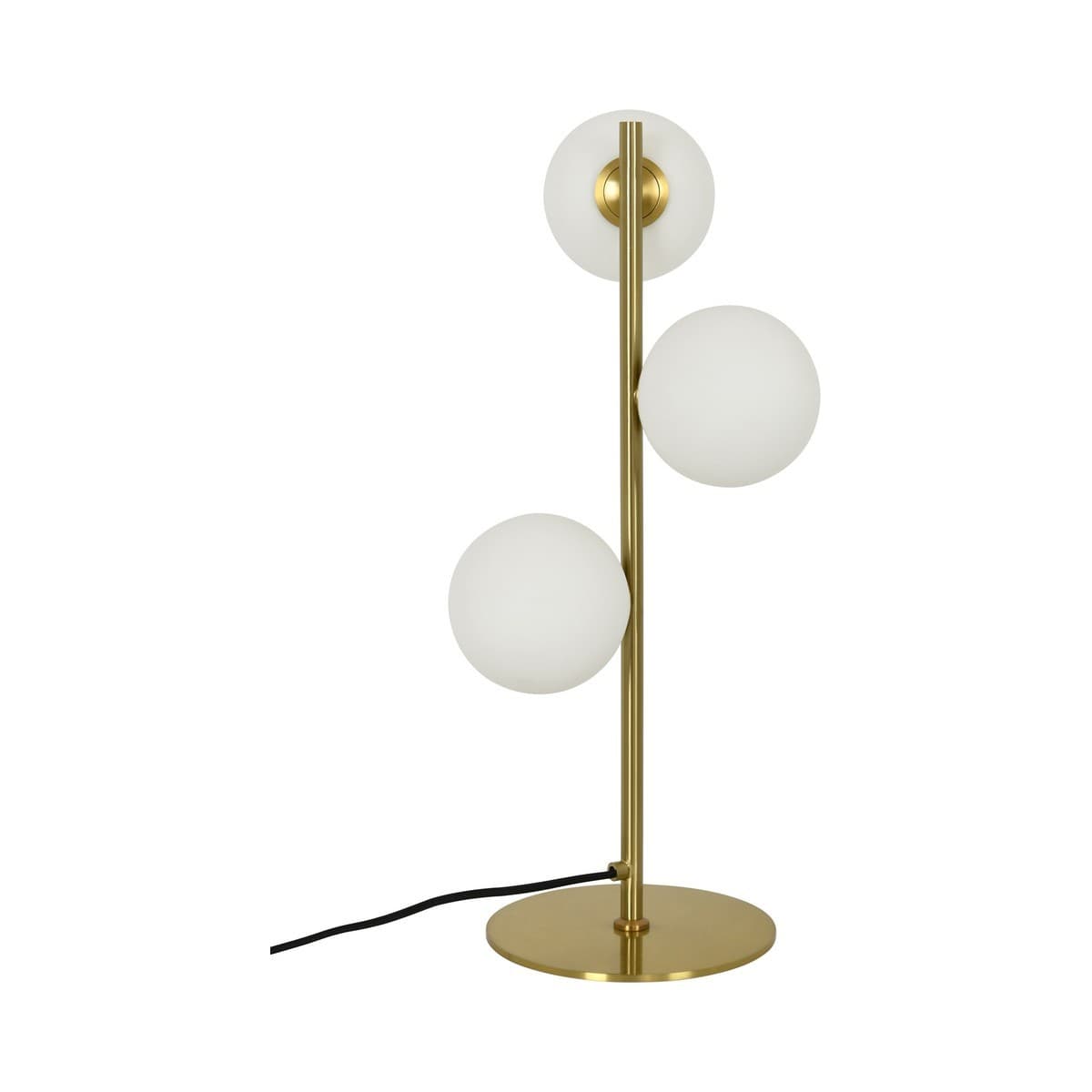 Helix 3 Light Table Lamp in Brass with Opal Glass Shades-img-1