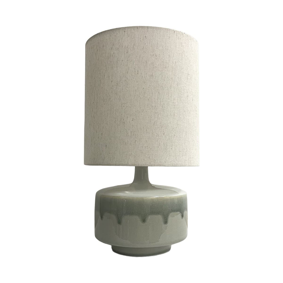 Isabel 1 Light Medium Table Lamp in Sage Ceramic with White Fabric-img-1