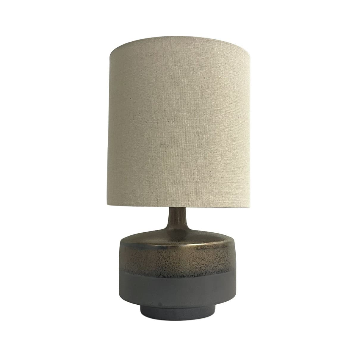 Isabel 1 Light Medium Table Lamp in Bronze Ceramic with Natural Fabric-img-1