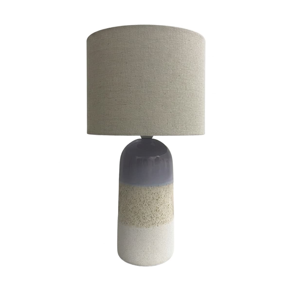 Brae 1 Light Table Lamp in Periwinkle Blue Ceramic with Natural Linen and USB-C Port, 2 Pack-img-2