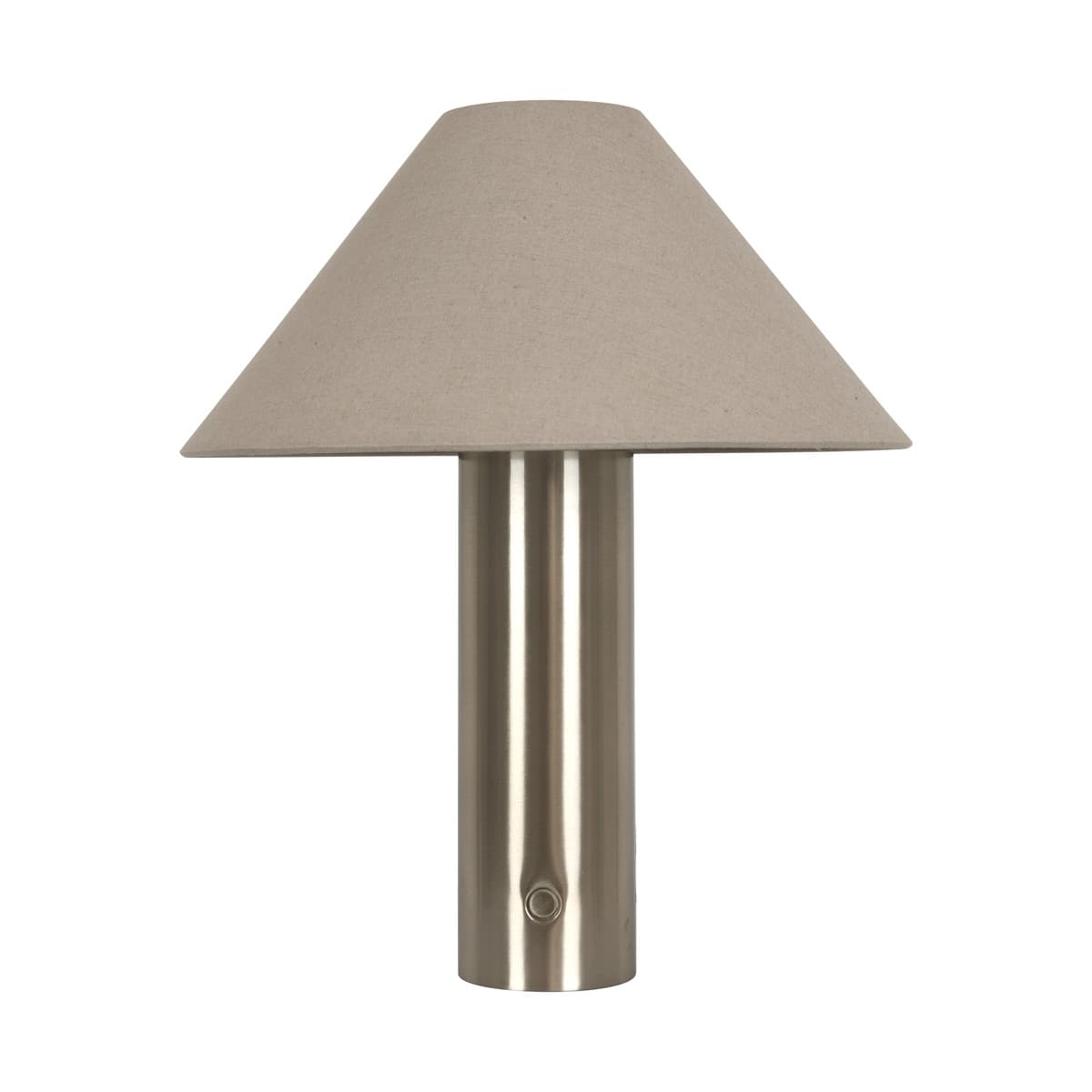 Brunel Touch Table Lamp in Brushed Chrome with Natural Linen-img-1