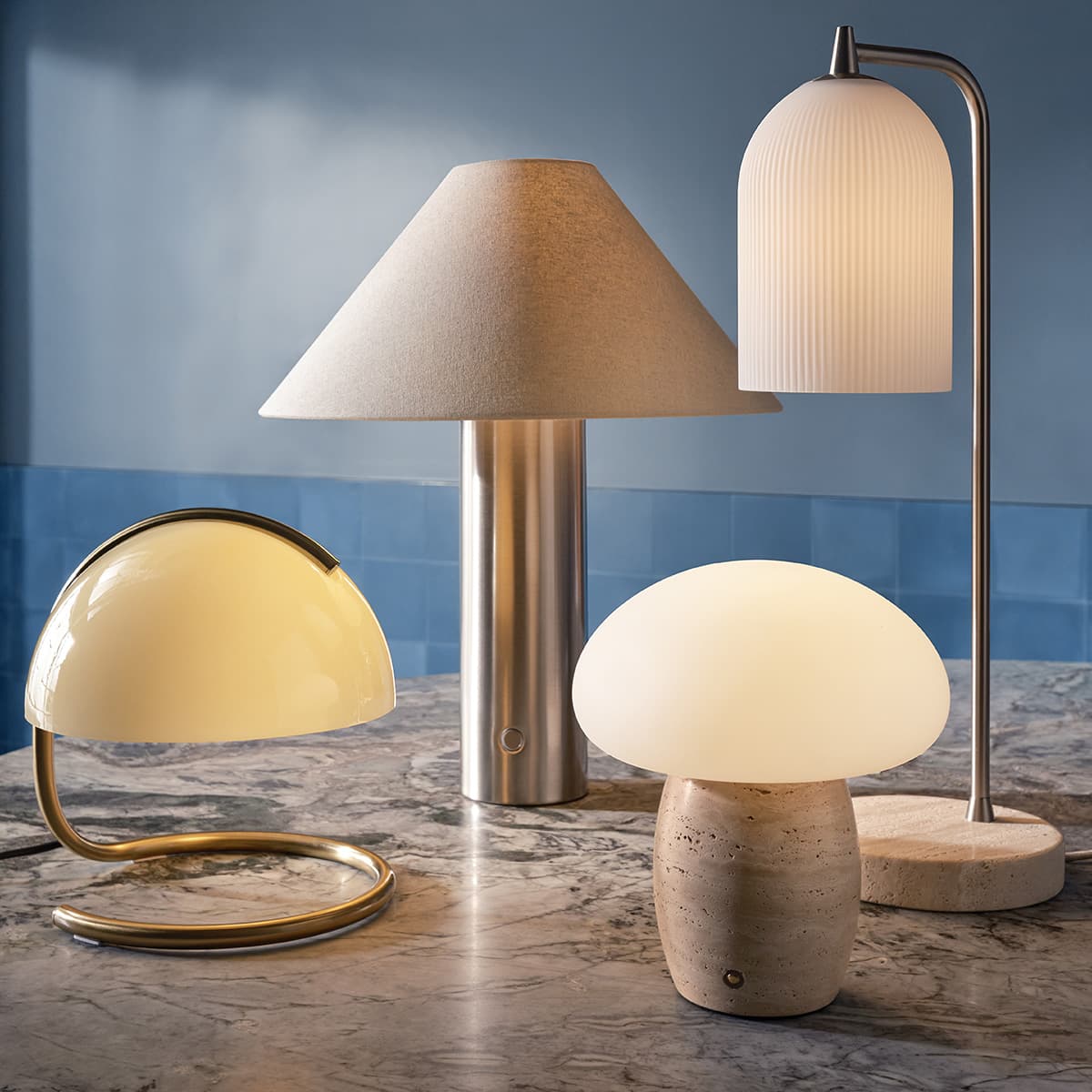 Brunel Touch Table Lamp in Brushed Chrome with Natural Linen-img-3