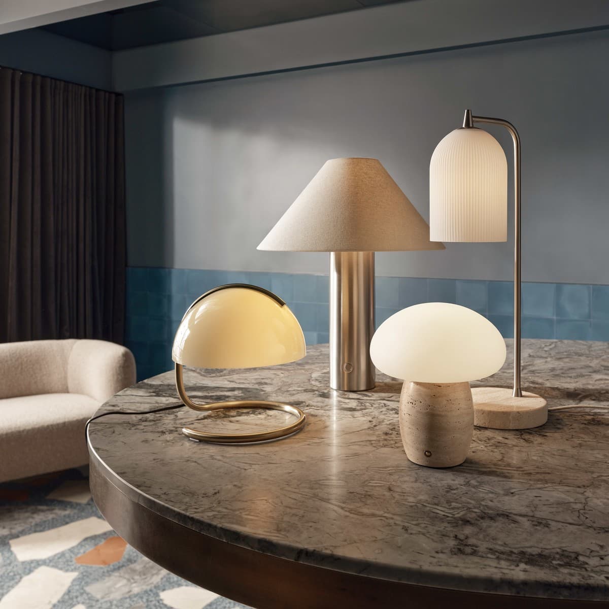 Brunel Touch Table Lamp in Brushed Chrome with Natural Linen-img-6