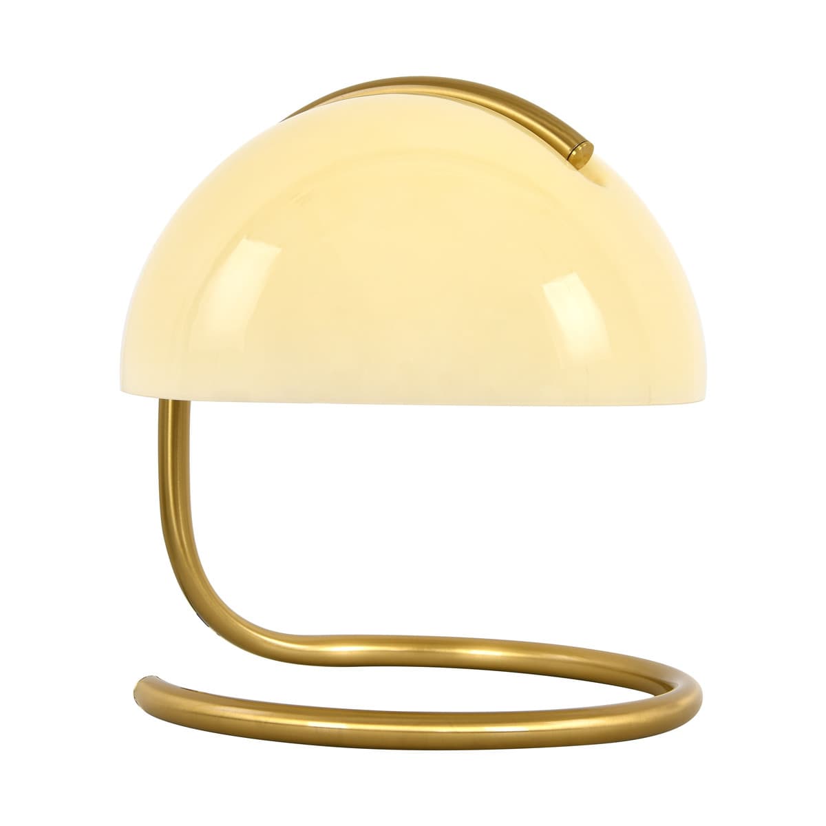 Mies Table Lamp in Aged Brass with Milk Glass-img-1