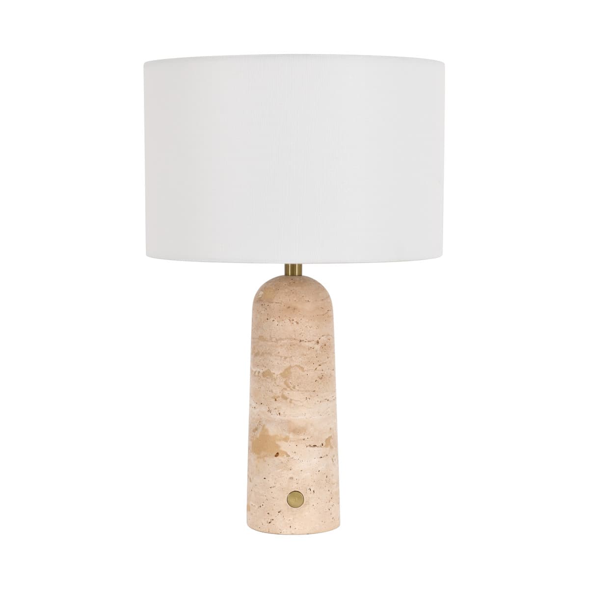 Sandrine Touch Table Lamp with USB-C Charging Port in Natural Travertine