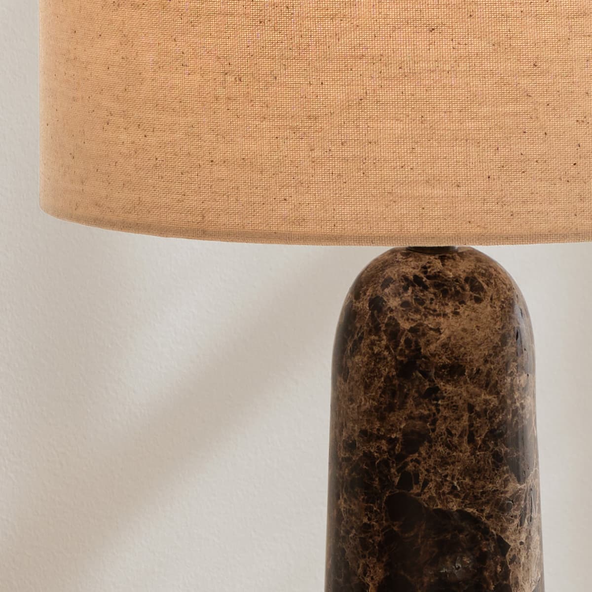 Sandrine Touch Table Lamp with USB-C Charging Port in Brown Marble
