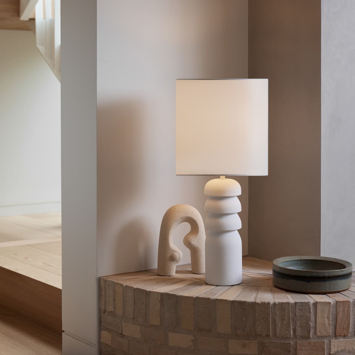 Frida 1 Light Gypsum Table Lamp in White-img-2