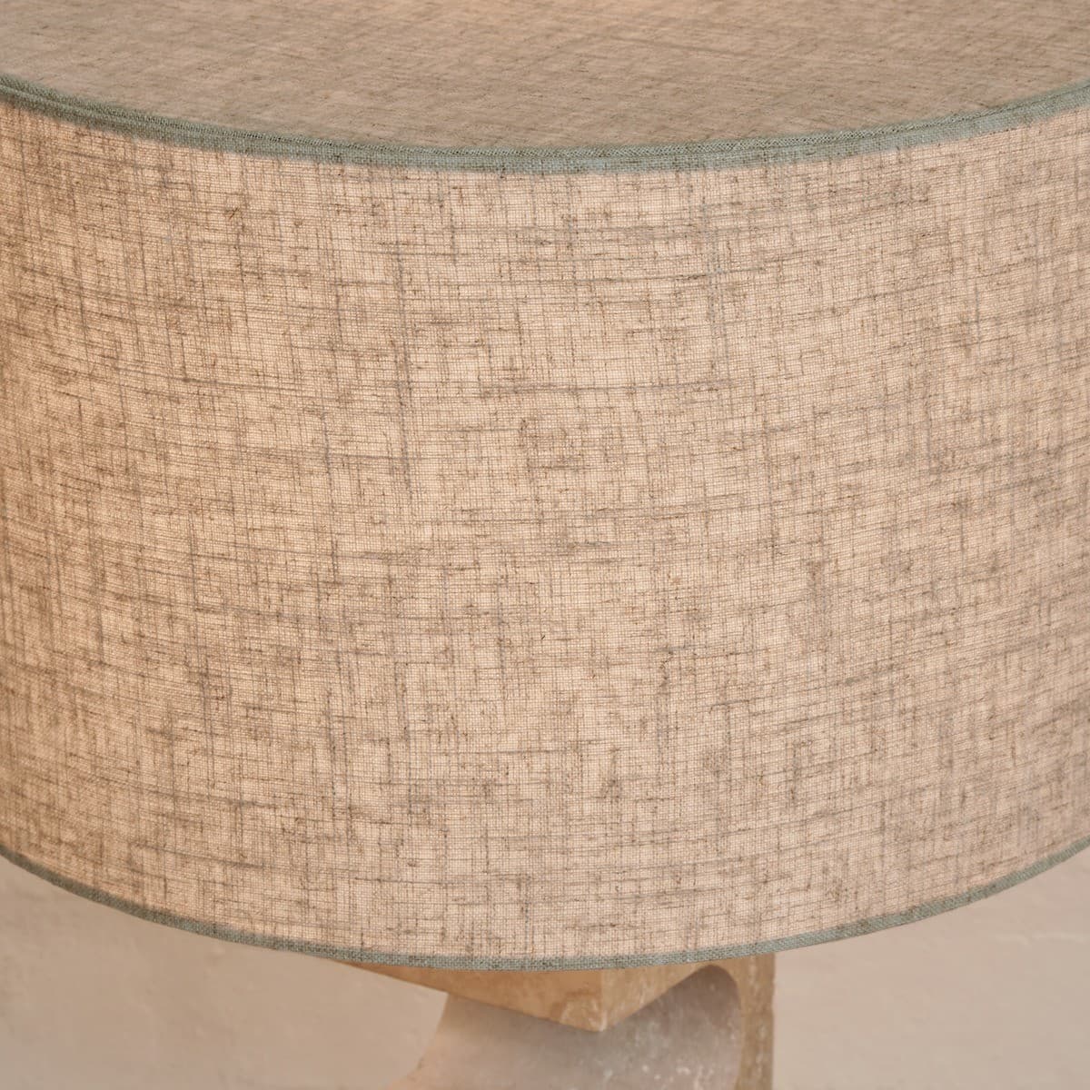 Forma 1 Light Table Lamp in Travertine with Natural Linen Shade-img-6