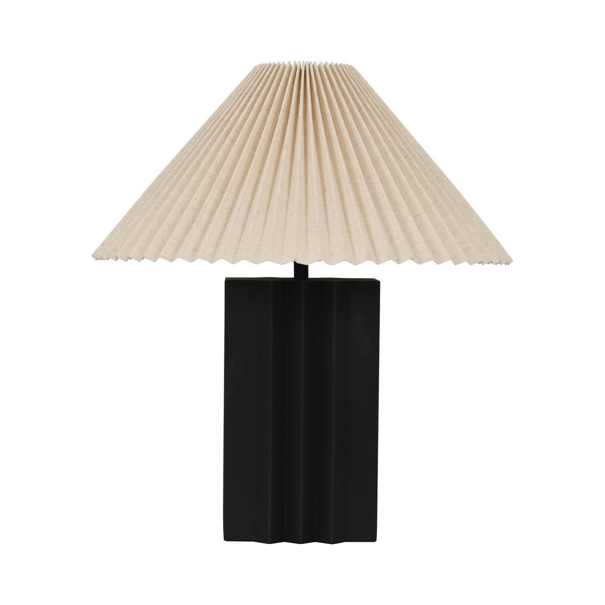 Fora 1 Light Table Lamp in Black with Natural Linen Shade-img-2