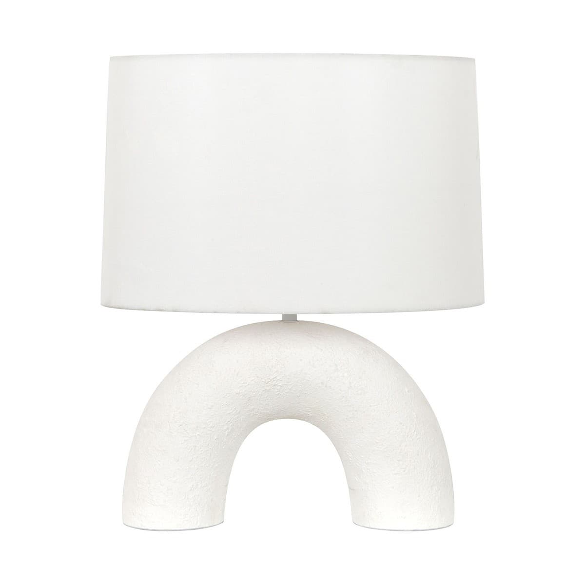 Marley 1 Light Table Lamp in White Gypsum with White Linen Shade-img-1