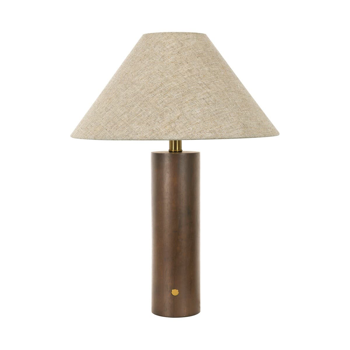 Morgan 1 Light Table Lamp in Walnut with Natural Shade-img-1