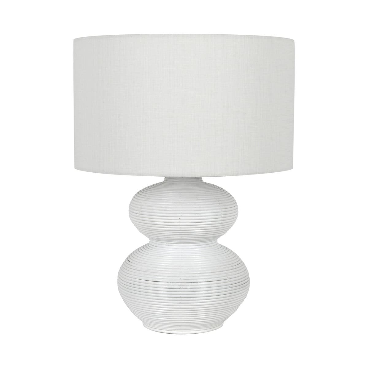 Marni 1 Light Table Lamp in White with White Shade