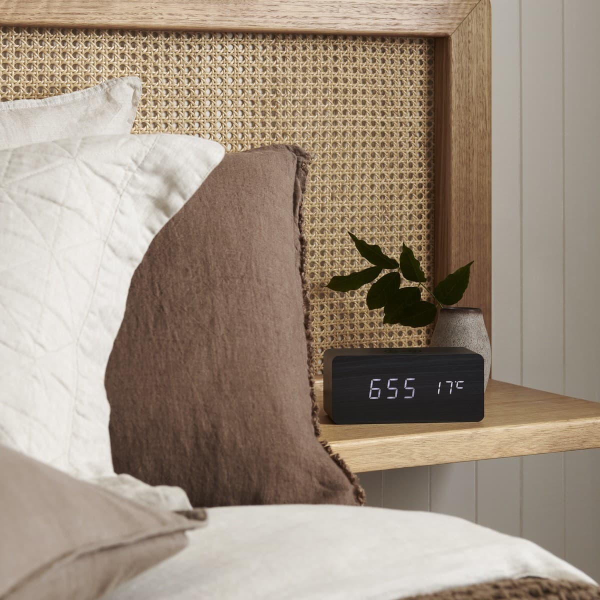 Cole LED Alarm Clock with Wireless Phone Charger in Black-img-2