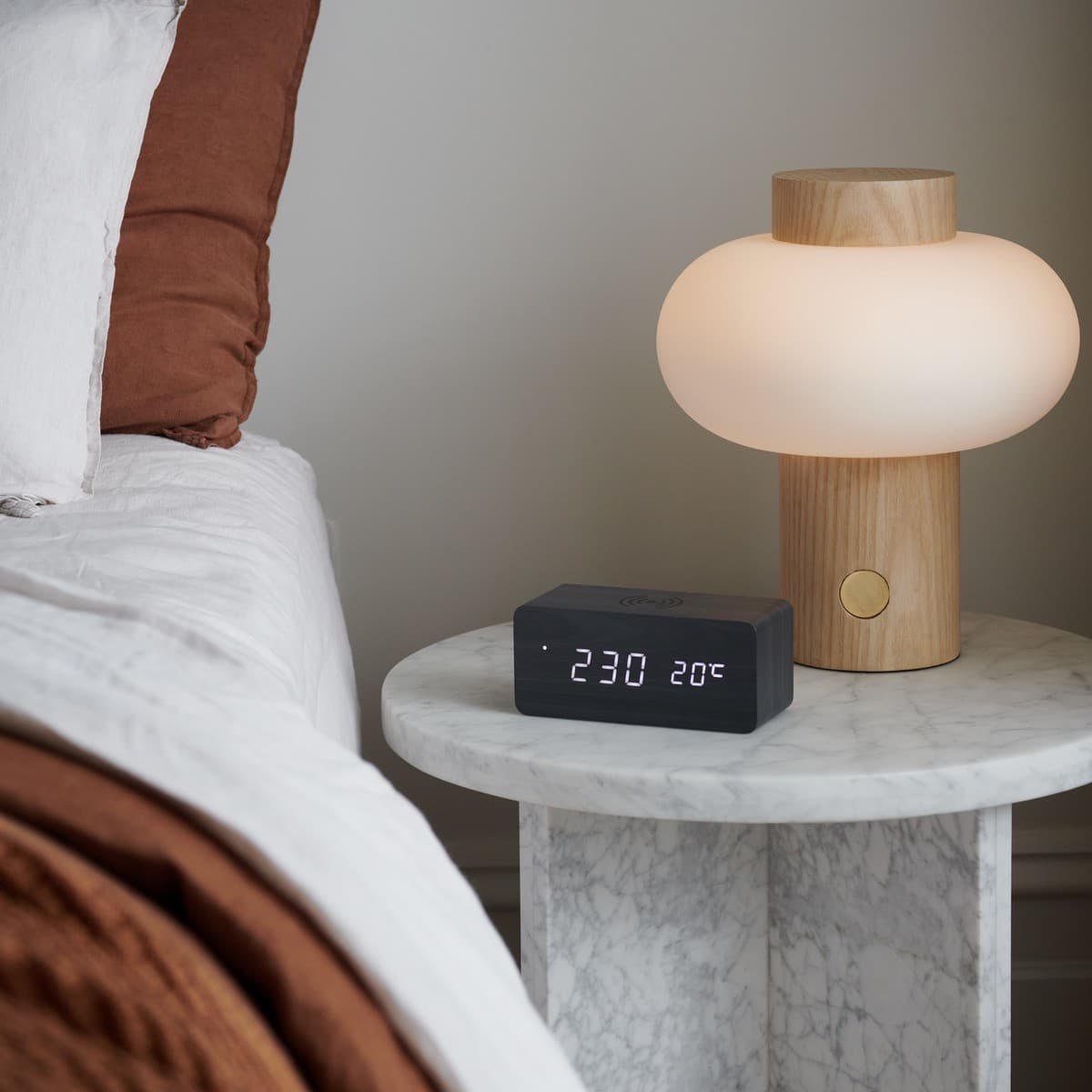 Cole LED Alarm Clock with Wireless Phone Charger in Black-img-3