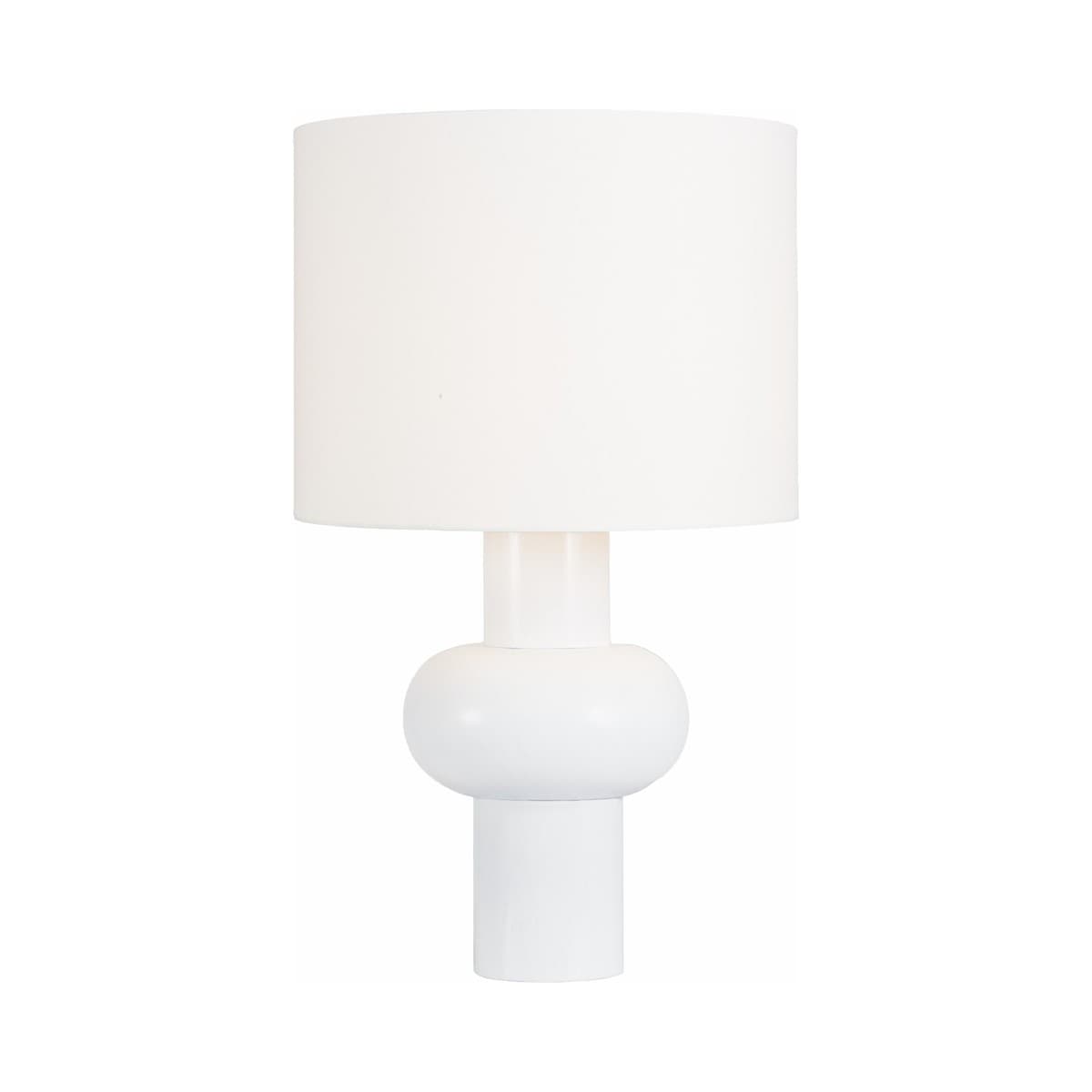 Orson 1 Light Table Lamp in White Wood with White Linen Shade-img-2