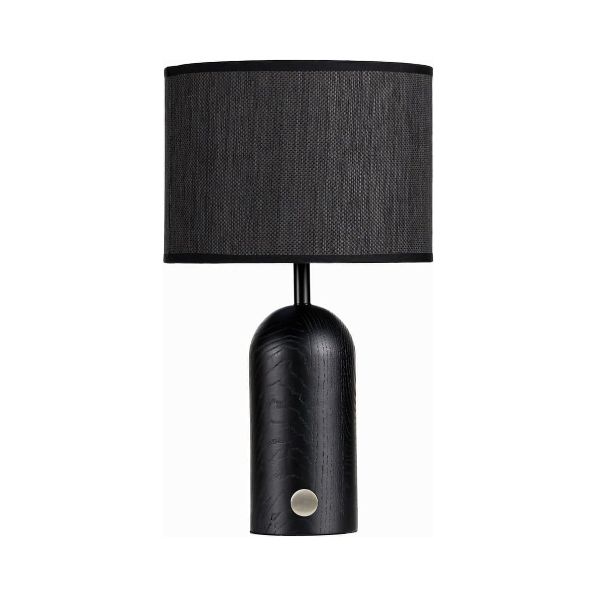 Hazel 1 Light Table Lamp in Black Wood with Black Linen Shade-img-1