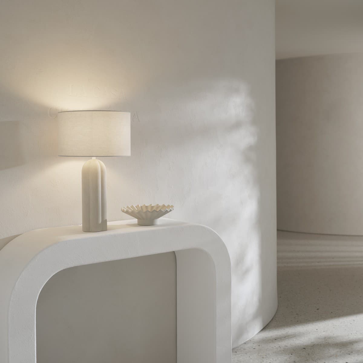 Mulberry 1 Light Table Lamp in Stone with Linen Shade-img-4