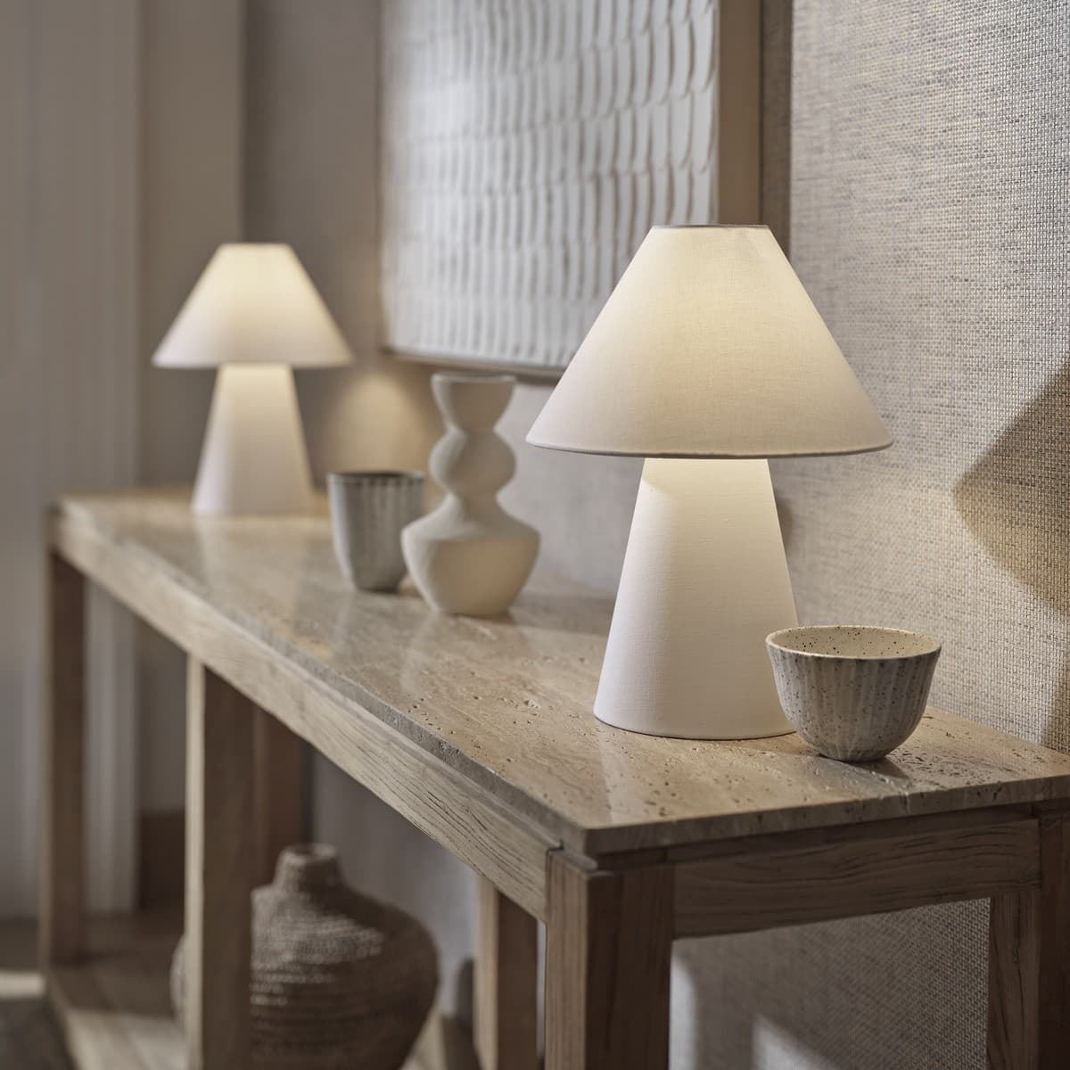 Atila 1 Light Table Lamp in Ivory, 2 Pack-img-2