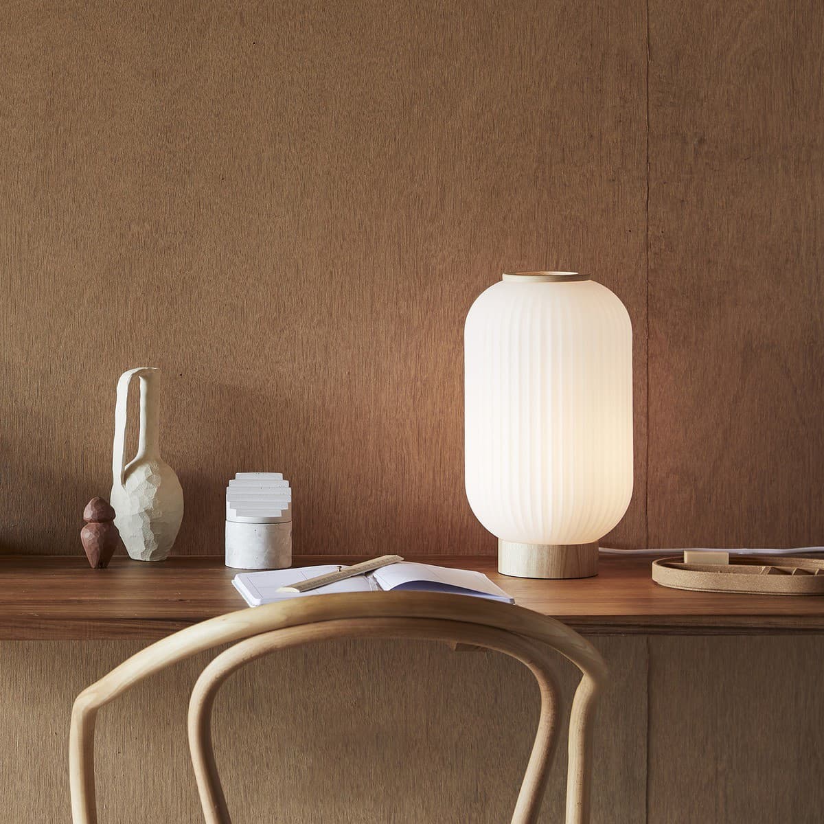 Mele 1 Light Tall Table Lamp in Ash/Frost