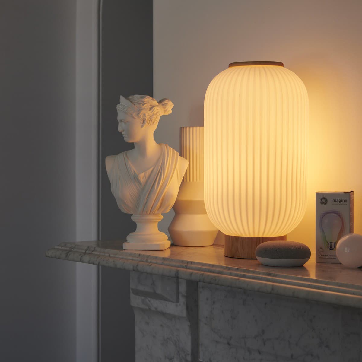 Mele 1 Light Tall Table Lamp in Ash/Frost
