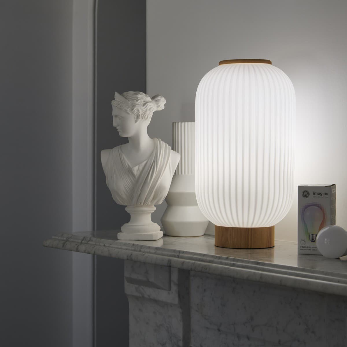 Mele 1 Light Tall Table Lamp in Ash/Frost