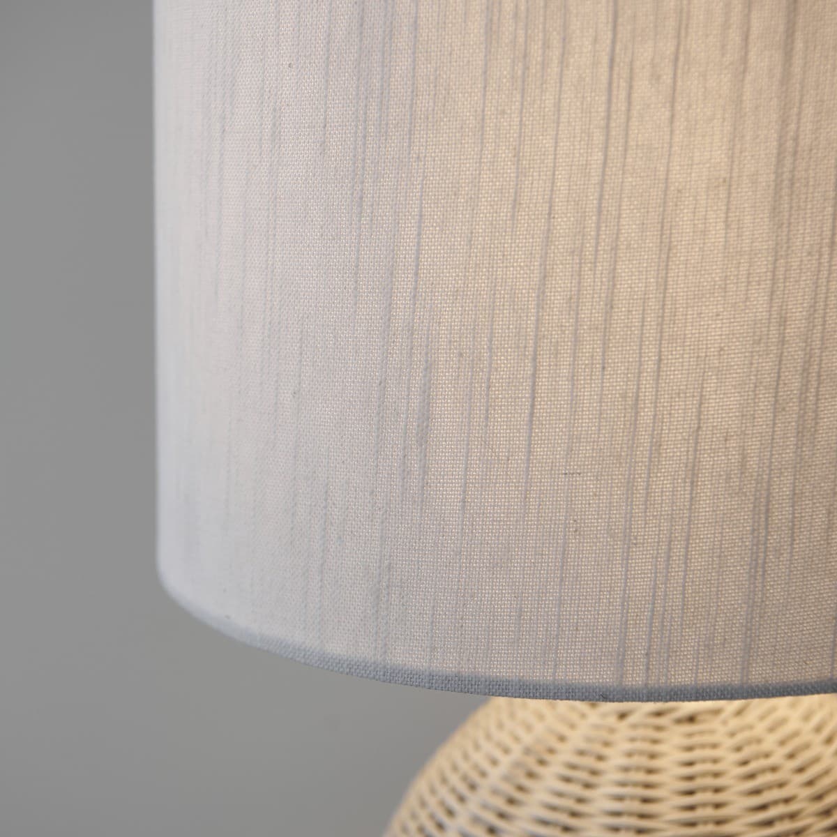 Otto 1 Light Round Table Lamp with Handwoven Rattan Base and White Linen Shade-img-6