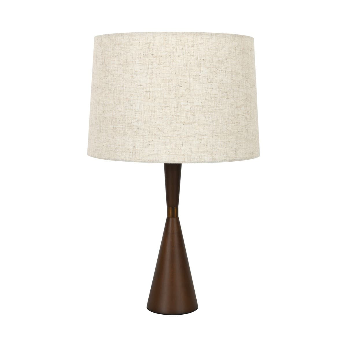 Wirth 1 Light Table Lamp on Walnut with Natural Linen Shade and Bronze Details-img-1