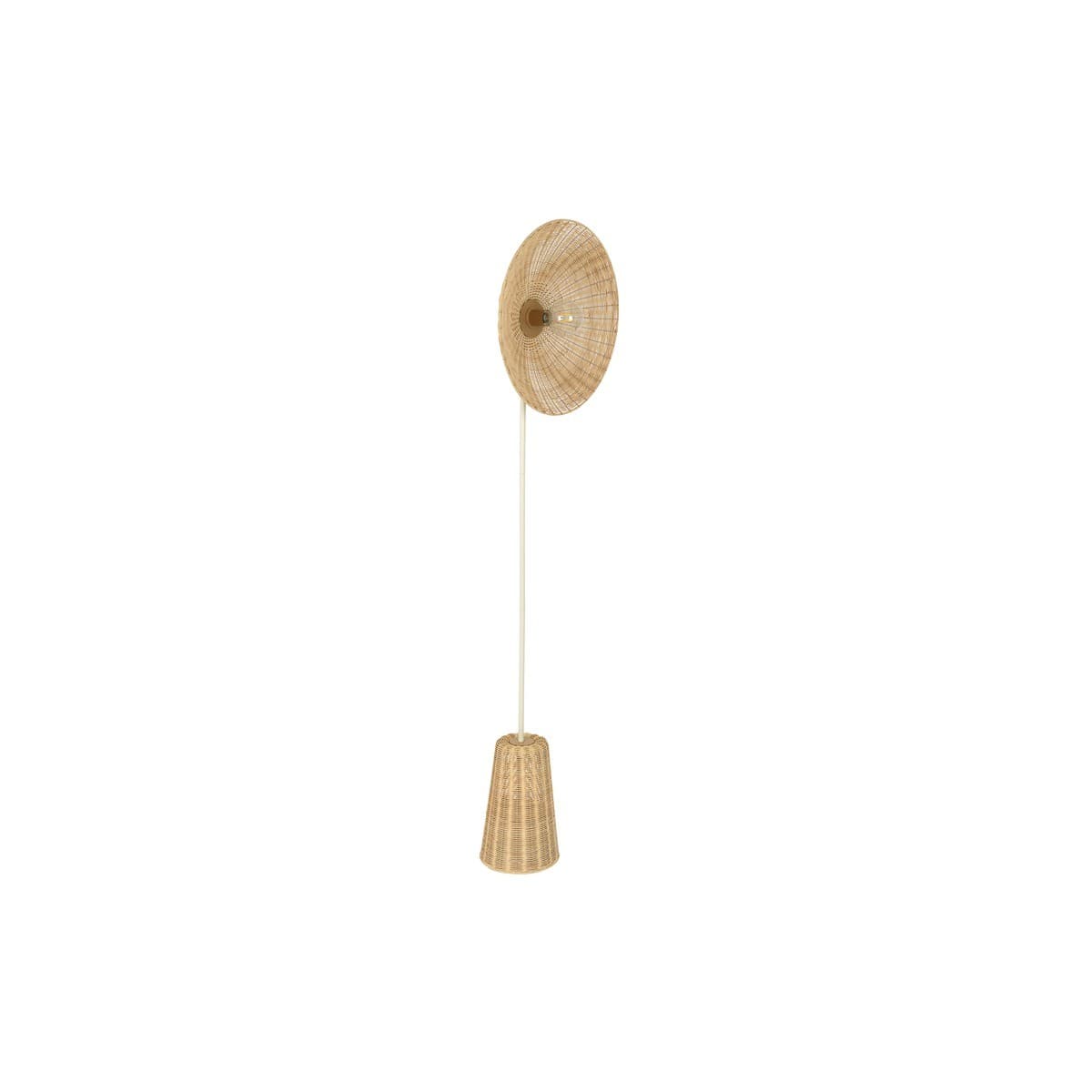 Arbor 1 Light Floor Lamp in White with Rattan Shade-img-1