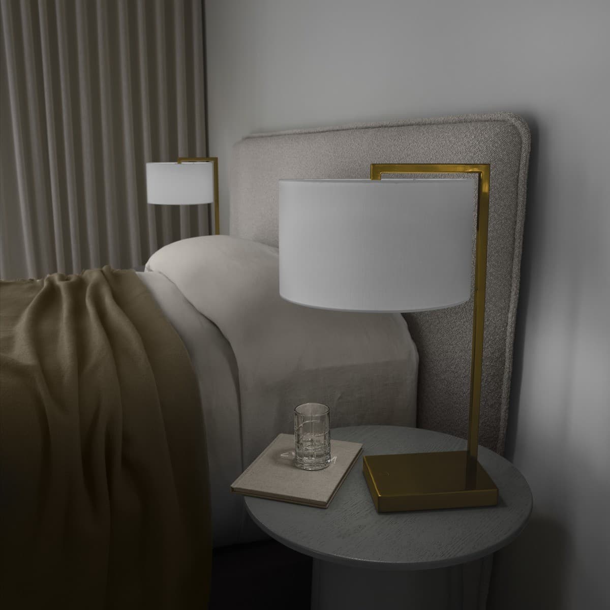 Maya 1 Light Table Lamp in Aged Brass, 2 Pack, with USB-img-5