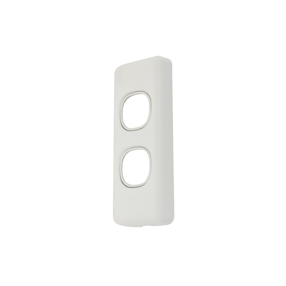 Lucci Power Gravity Architrave 2 Gang Plate Only in Matte White-img-1
