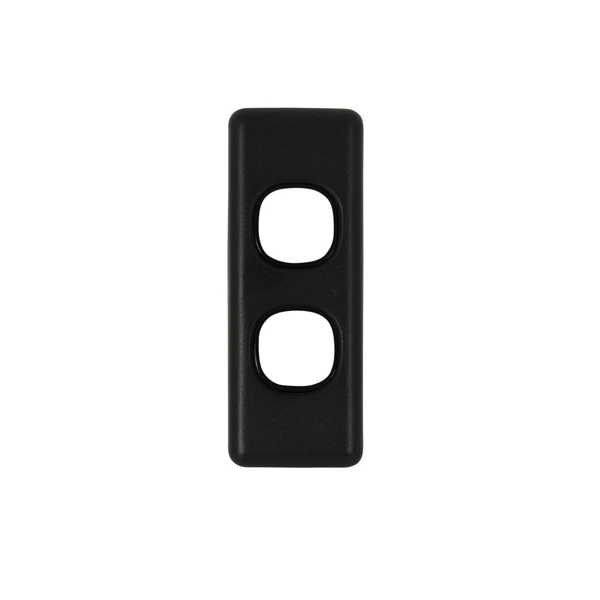Lucci Power Gravity Architrave 2 Gang Plate Only in Matte Black-img-1