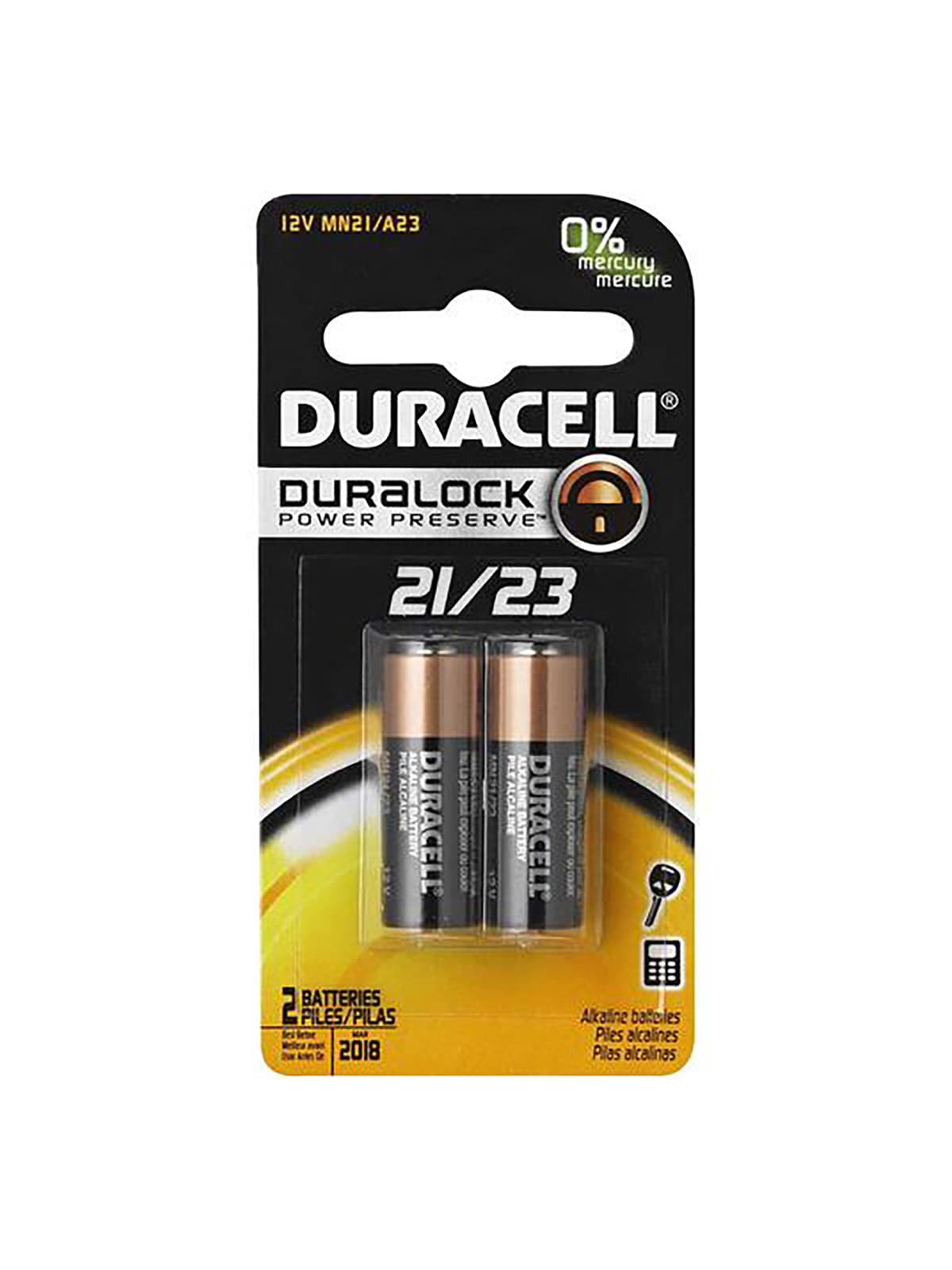 Duracell Alkaline 12V A23/MN21 Battery 2 pack