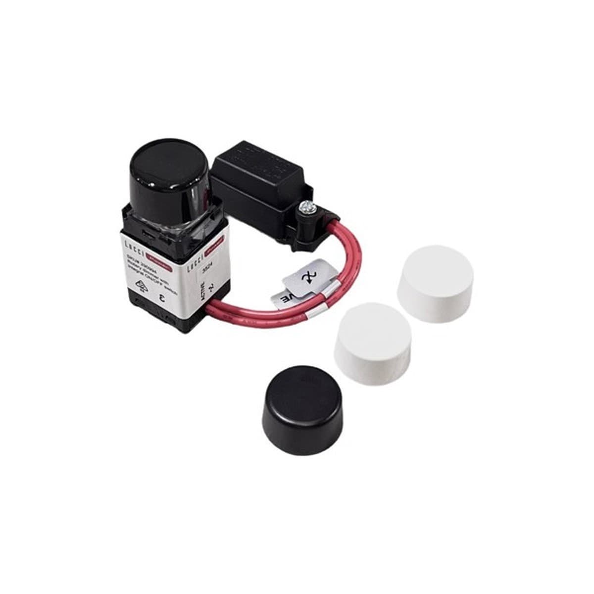 Lucci Power 200W LED Electrical Rotary Dimmer with Push On/Off with Black and White Dials-img-1