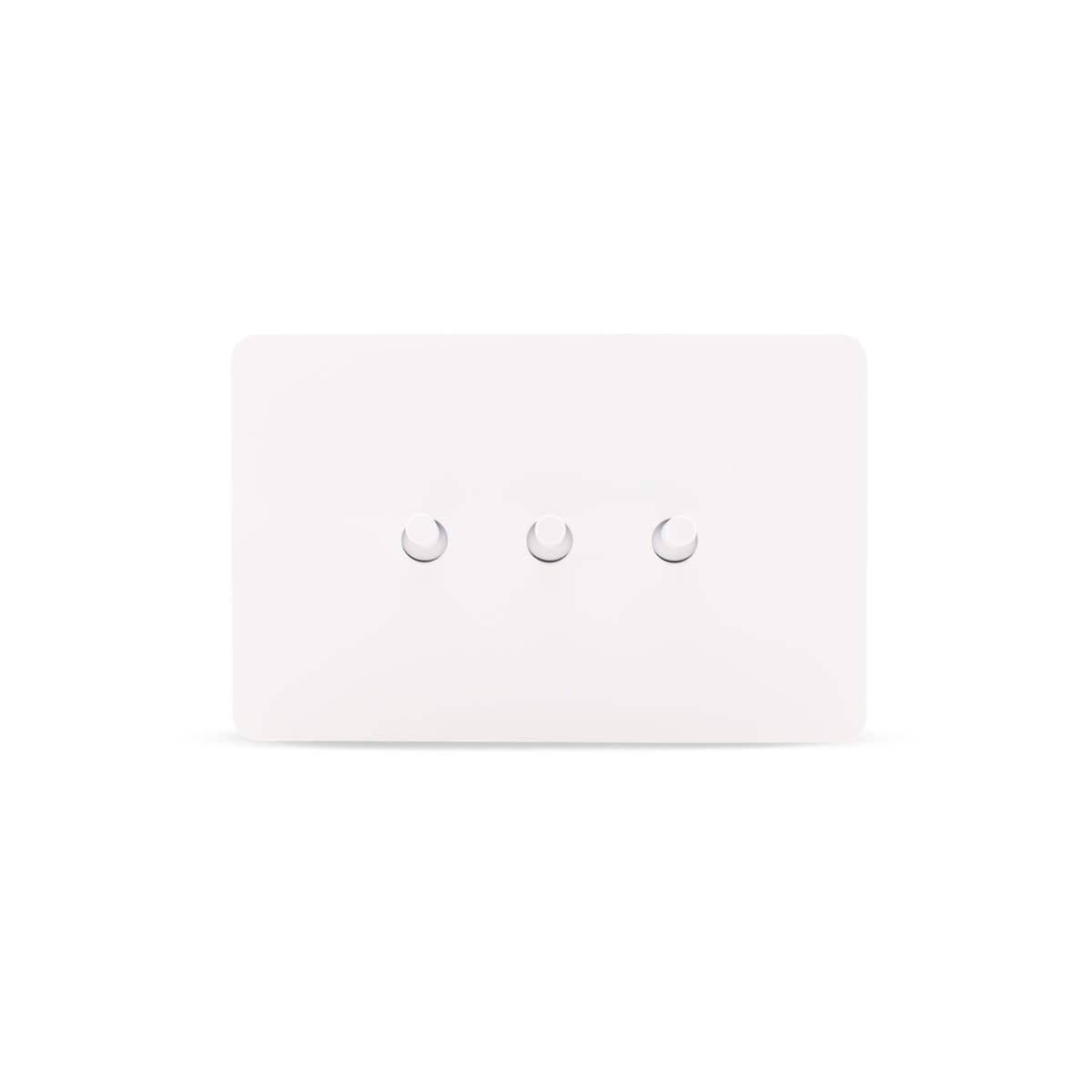 MFL Forge Modern 3 Gang Grid Plate Only in White-img-1