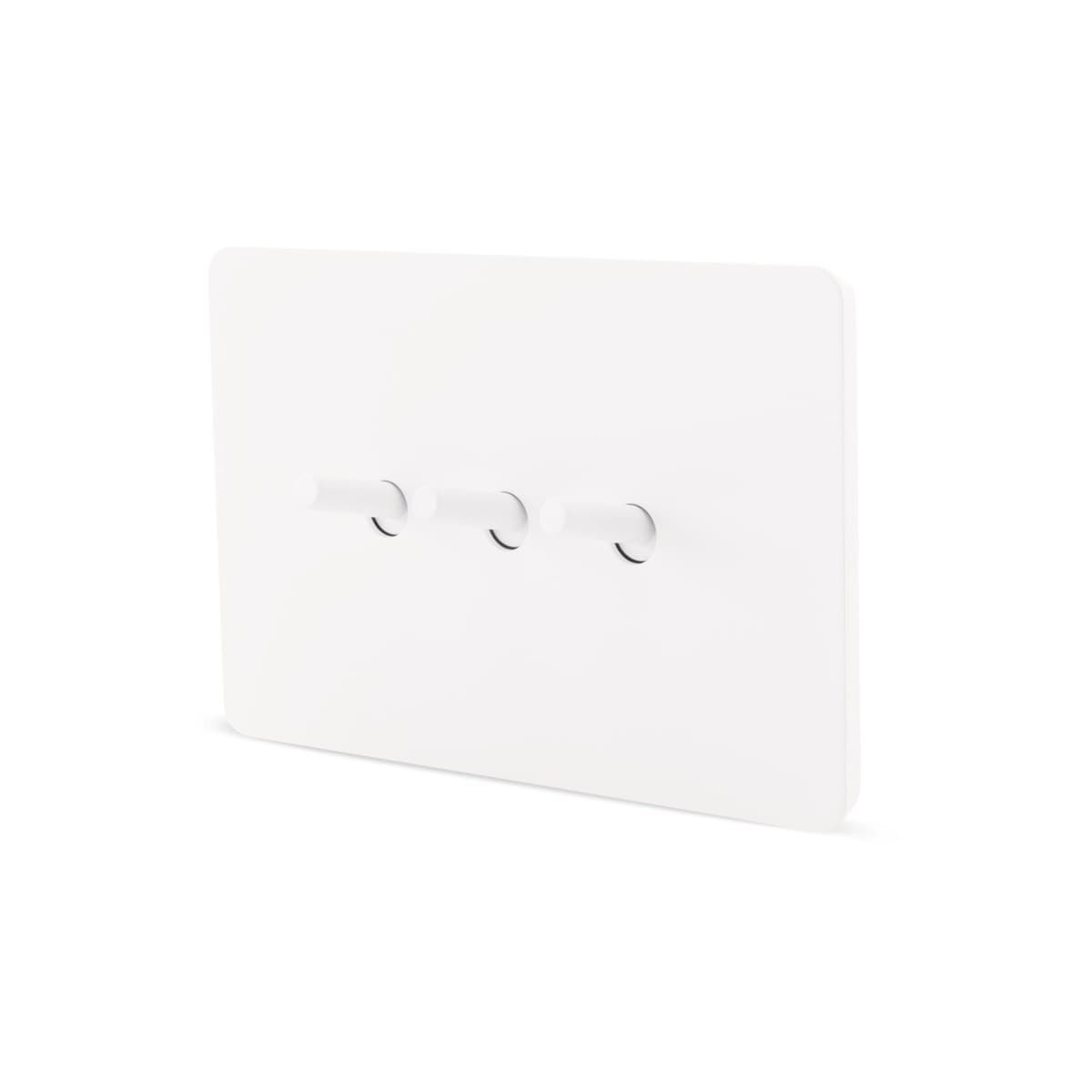 MFL Forge Modern 3 Gang Grid Plate Only in White-img-2
