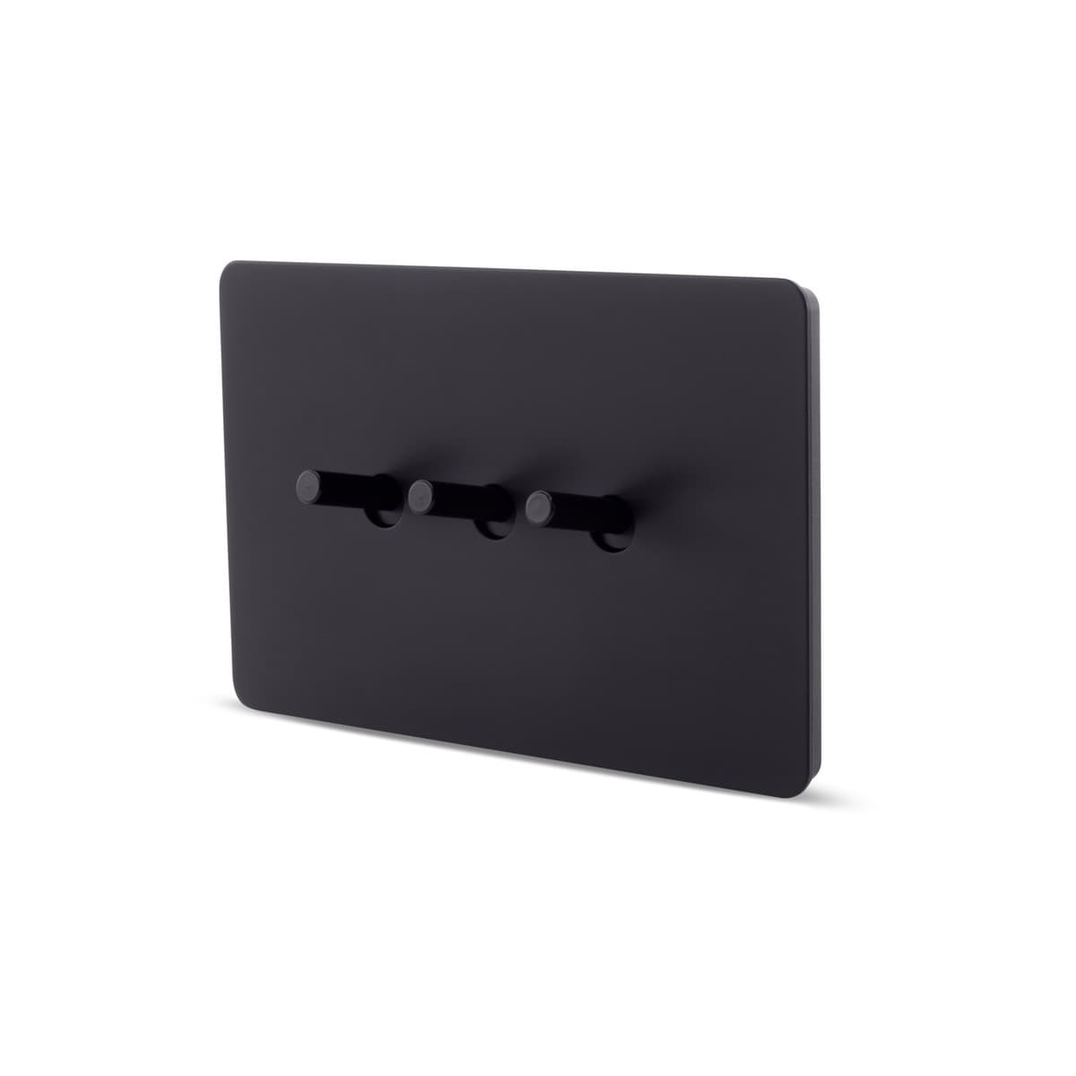 MFL Forge Modern 3 Gang Grid Plate Only in Black-img-2